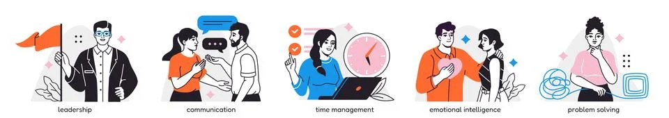 Vector Set of Soft skills for business Stock Illustration