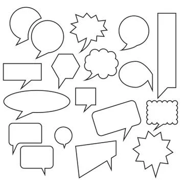 Vector set of speach bubbles 스톡 일러스트