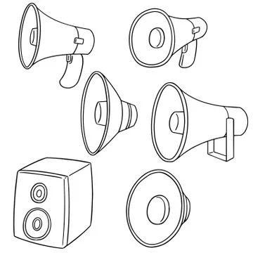 Vector set of speaker Stock Illustration