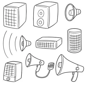 Vector set of speaker Stock Illustration