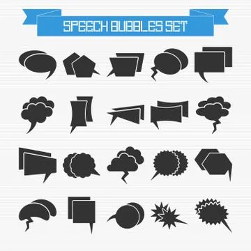 Vector set of speech bubbles Stock Illustration