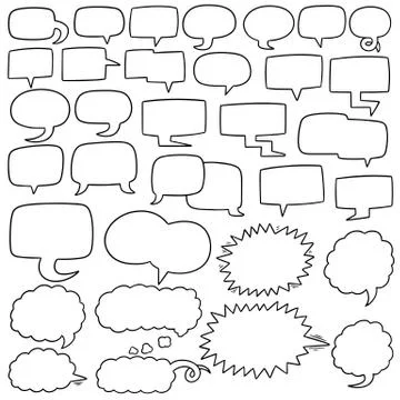Vector set of speech bubbles Stock Illustration