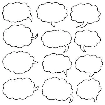 Vector set of speech bubbles Stock Illustration