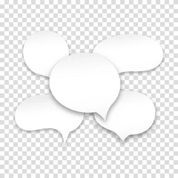 Vector set of speech bubbles stickers. Vector white blank blank speech bubble Stock Illustration