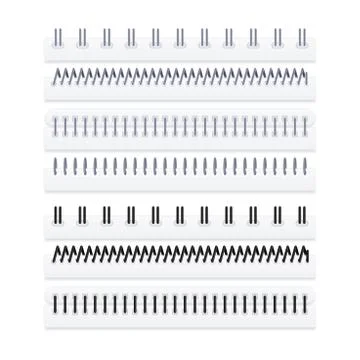 Vector set of spirals for notepads Stock Illustration
