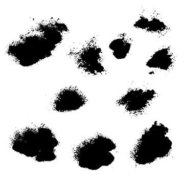 Vector set of splash stains texture banners. Black and white abstract vector Illustrazione stock