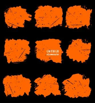 Vector set of splash stains texture banners. Ilustración de archivo