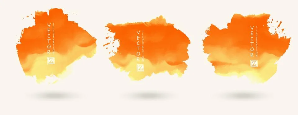 Vector set of splash stains texture banners. Illustrazione stock