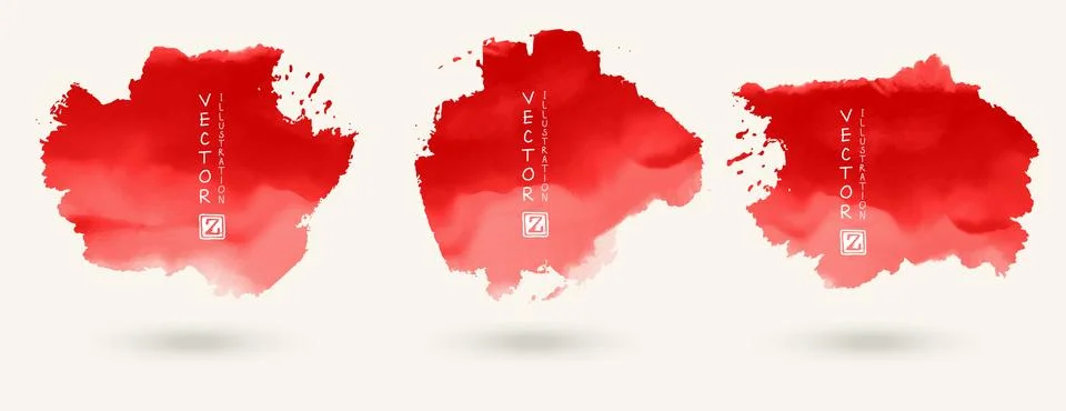 Vector set of splash stains texture banners. Stock Illustration