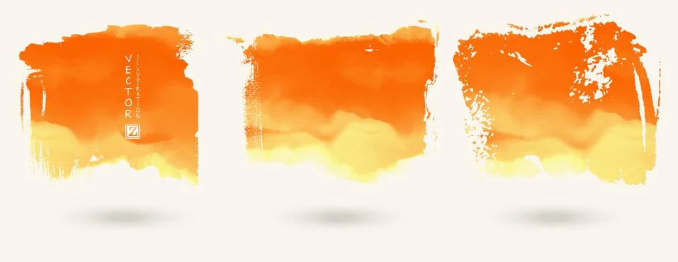 Vector set of splash stains texture banners. Stock Illustration