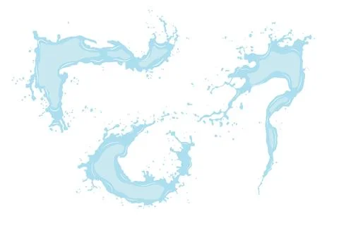 Vector set of splashes of water or oil with splashes Stock Illustration