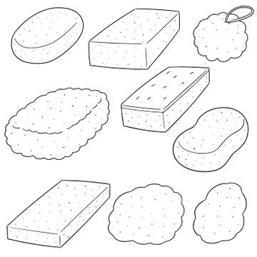 Vector set of sponge Stock Illustration