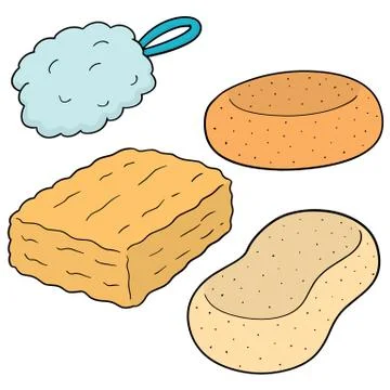 Vector set of sponge Stock Illustration