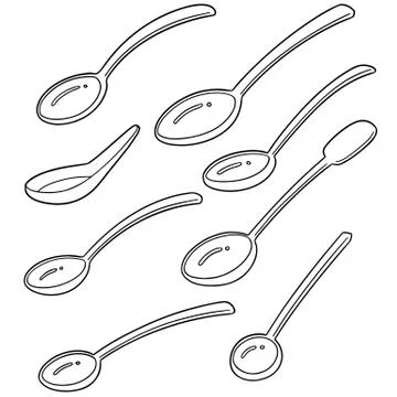 Vector set of spoon Stock Illustration