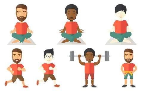 Vector set of sport characters Stock Illustration