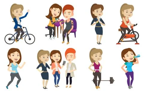 Vector set of sport characters Stock Illustration