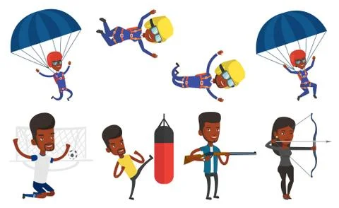 Vector set of sport characters Stock Illustration