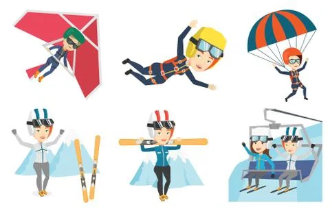 Vector set of sport characters 스톡 일러스트