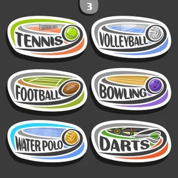 Vector set of sport logos Stock Illustration