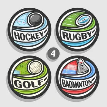 Vector set of sport logos Illustrazione stock