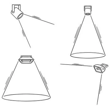 Vector set of spotlight Stock Illustration