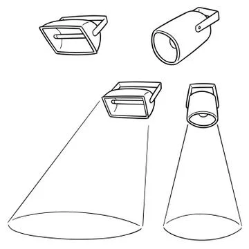 Vector set of spotlight Stock Illustration