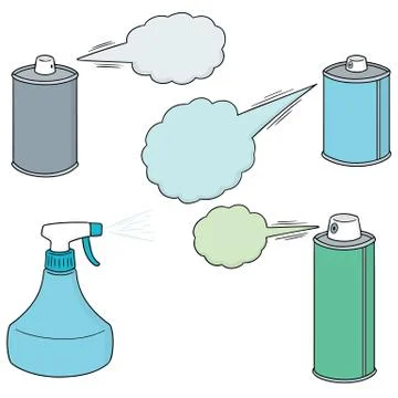 Vector set of spray can and bottle Stock Illustration