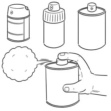 Vector set of spray can Stock Illustration