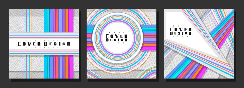 Vector set of Square Covers Illustrazione stock