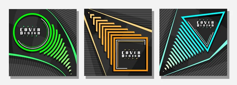 Vector set of Square Covers Illustrazione stock