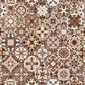 Vector set of square seamless patterns. 스톡 일러스트