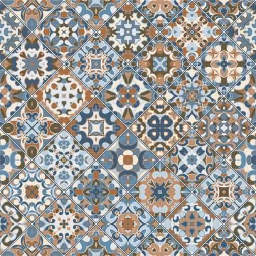Vector set of square seamless patterns. 스톡 일러스트