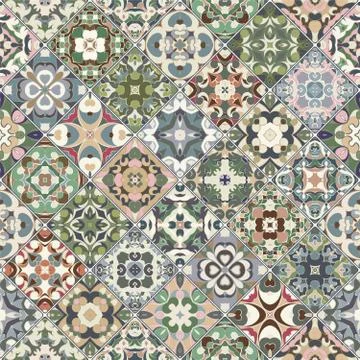 Vector set of square seamless patterns. イラスト素材