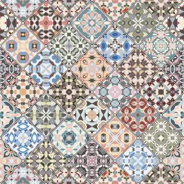 Vector set of square seamless patterns. 库存插图