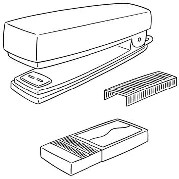 Vector set of stapler Stock Illustration