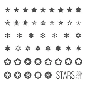 Vector set of star icons and pictograms Stock Illustration