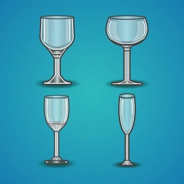 Vector set of stemware Stock Illustration