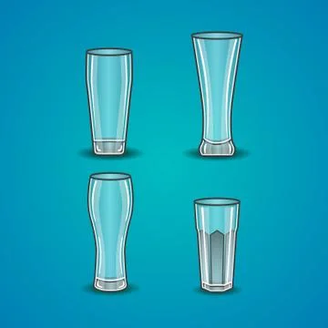 Vector set of stemware Stock Illustration