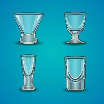 Vector set of stemware Stock Illustration