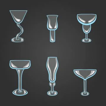 Vector set of stemware Stock Illustration