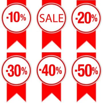 Vector set of stickers and ribbons Stock Illustration