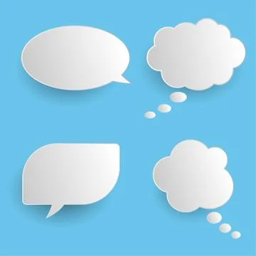 Vector set of stickers of speech bubbles. Blank empty speech bubbles 스톡 일러스트