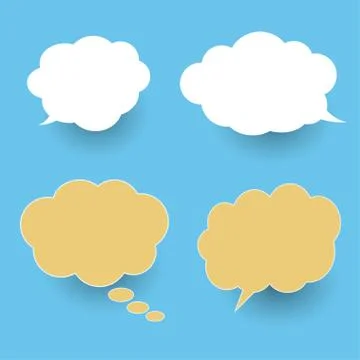 Vector set of stickers of speech bubbles. Blank empty speech bubbles Stock Illustration