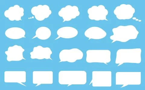 Vector set of stickers of speech bubbles. Blank empty speech bubbles 스톡 일러스트
