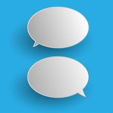 Vector set of stickers of speech bubbles. Blank empty speech bubbles Stock Illustration