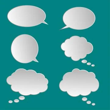 Vector set of stickers of speech bubbles. Blank empty speech bubbles Stock Illustration