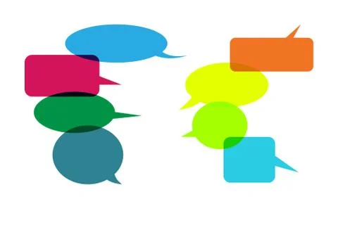 Vector set of stickers of speech bubbles. Blank empty speech bubbles Illustrazione stock