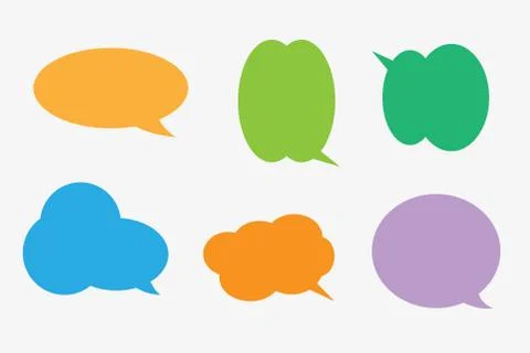 Vector set of stickers of speech bubbles. Blank empty speech bubbles Stock Illustration
