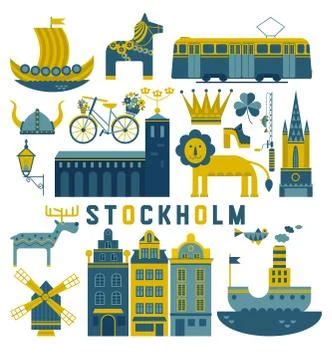 Vector set of Stockholm Stock Illustration