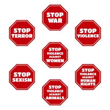 Vector set of Stop Symbols イラスト素材